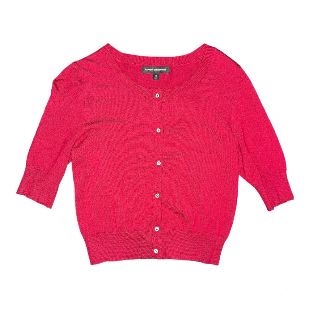 XS Express Red Cardigan with 6 Rhinestone buttons ❤️✨